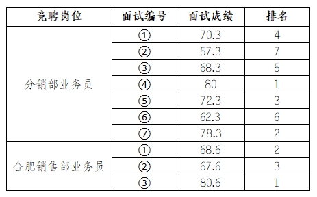 安徽大別山鄉(xiāng)村振興產業(yè)發(fā)展有限公司招聘臨時工作人員面試結果公示